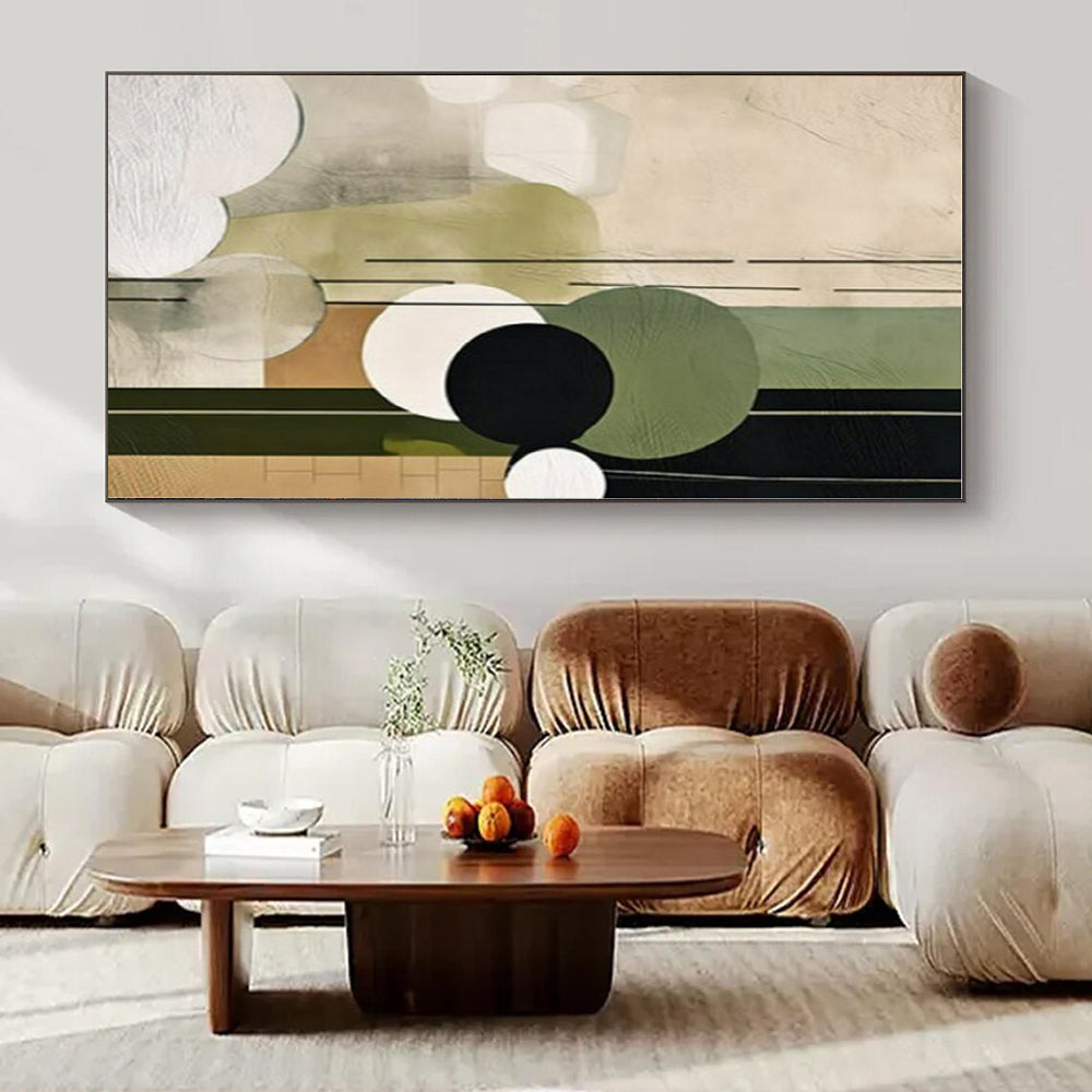 Green - Geometric Circles & Lines II - Abstract Bauhaus - Style Acrylic CT1277
