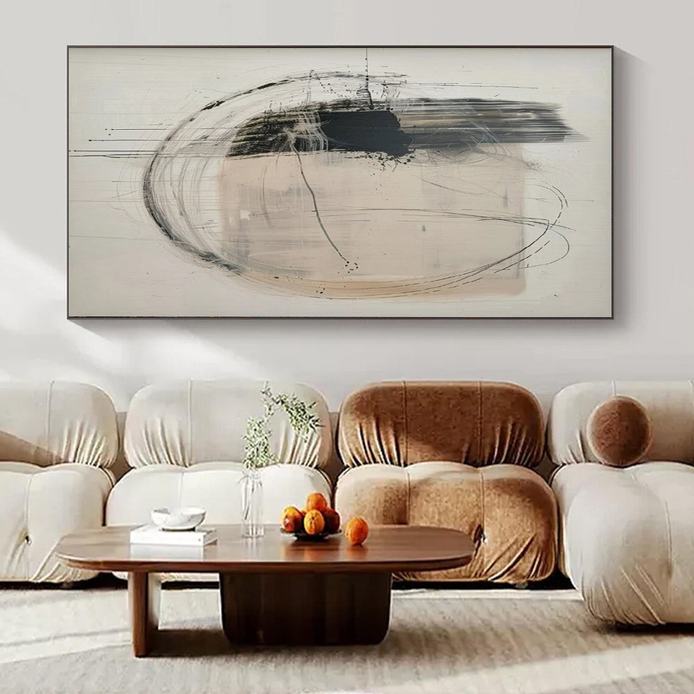 “Monochrome Abstract” ,Abstract Minimalist Ink Painting CT0932
