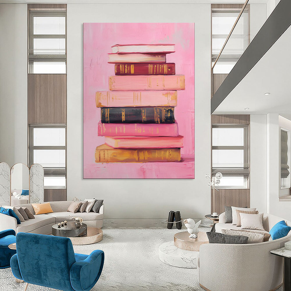 “Stack of Books on Pink” - Classic Still Life CT2017