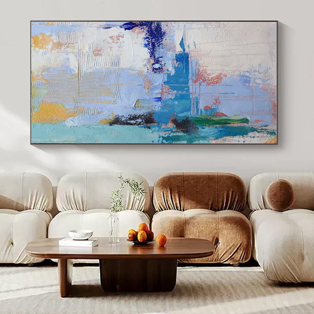 Blue - based Colorful Abstract - Abstract Expressionist Acrylic Painting CT1386