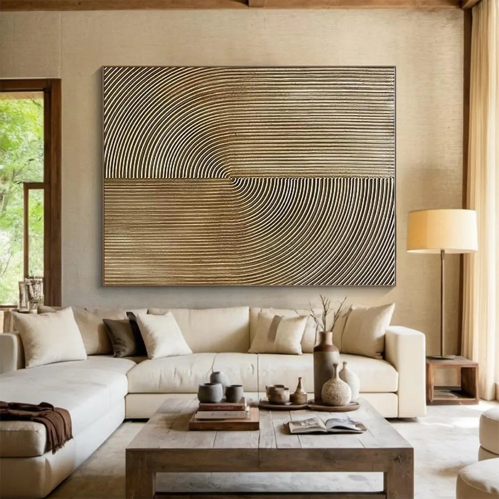 “Geometric Gold Lines” ,Minimalist Line Art CT0885