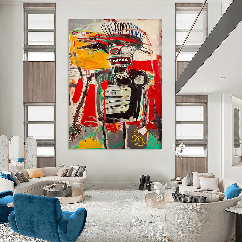 “Expressive Robot Figure” - Street Art - Inspired Painting On Canvas DTP094