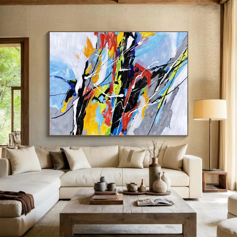 “Colorful Chaos Abstract Expression” Painting On Canvas DKH165