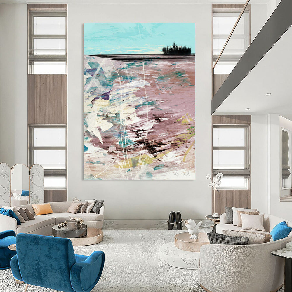 “Colorful Beach Abstract” - Vivid Beach - Inspired Abstract Painting On Canvas DTP198