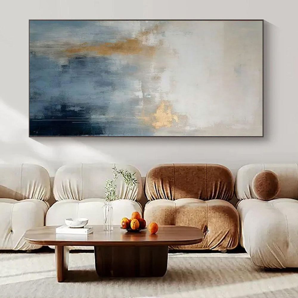 Blue - Gray Haze with Gold Flecks - Abstract Atmosphere Art CT1211