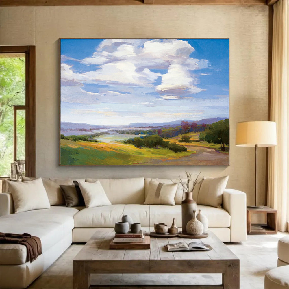 “Vibrant Sky - Land” Impressionist Oil Painting On Canvas DKH434