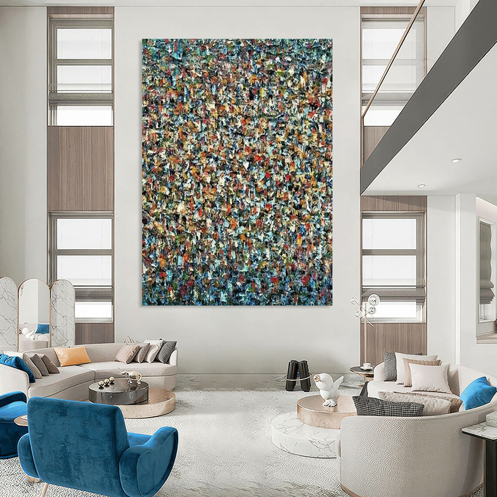“Colorful Mosaic - Like Abstract” - Abstract Painting On Canvas CT2348