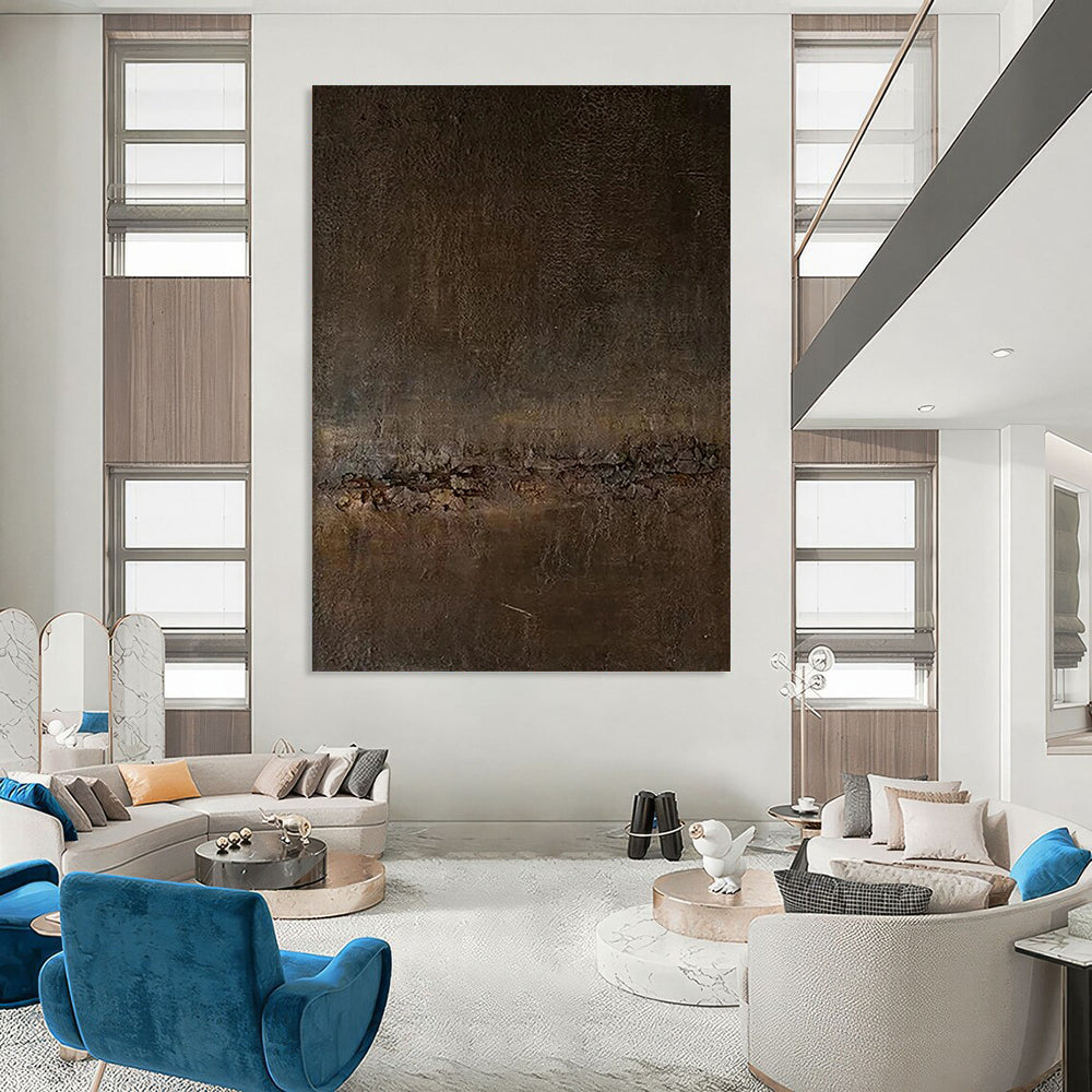 “Dark Textured Abstraction” - Minimalist Abstract Painting On Canvas DTP057