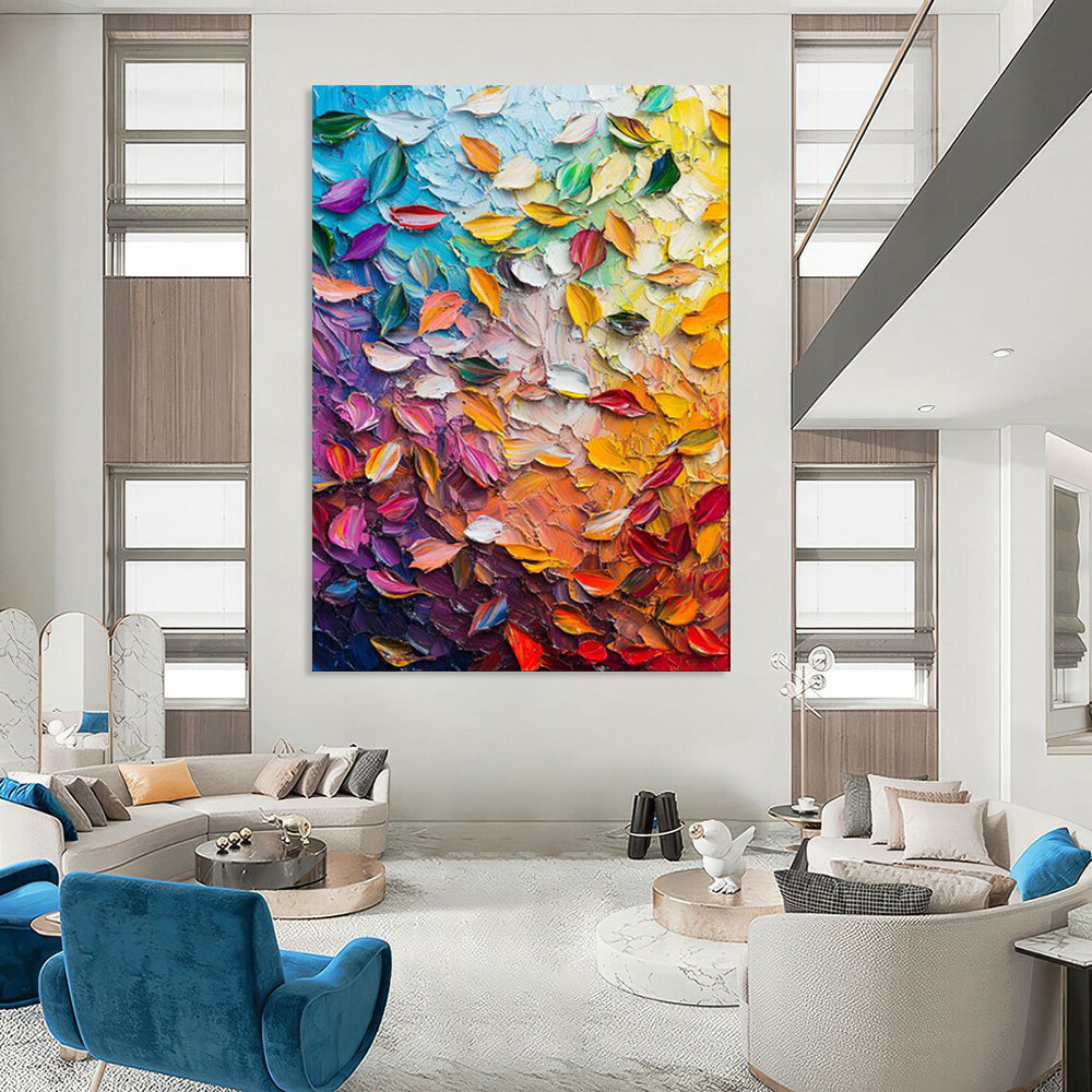 “Colorful Petal Mosaic” – Impasto Floral Oil Creation CT2071
