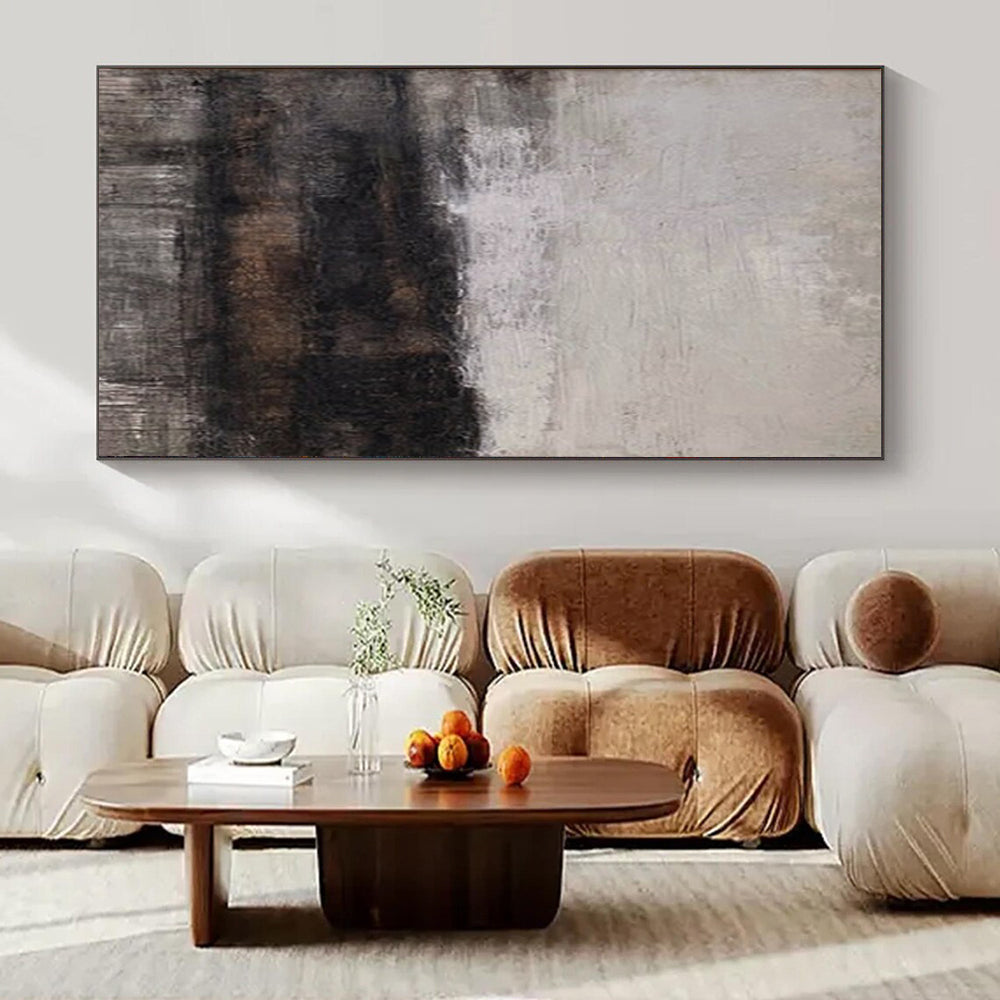 “Gray - Black Textured Horizons Repeat” – Abstract Repeat Landscape Art CT0983