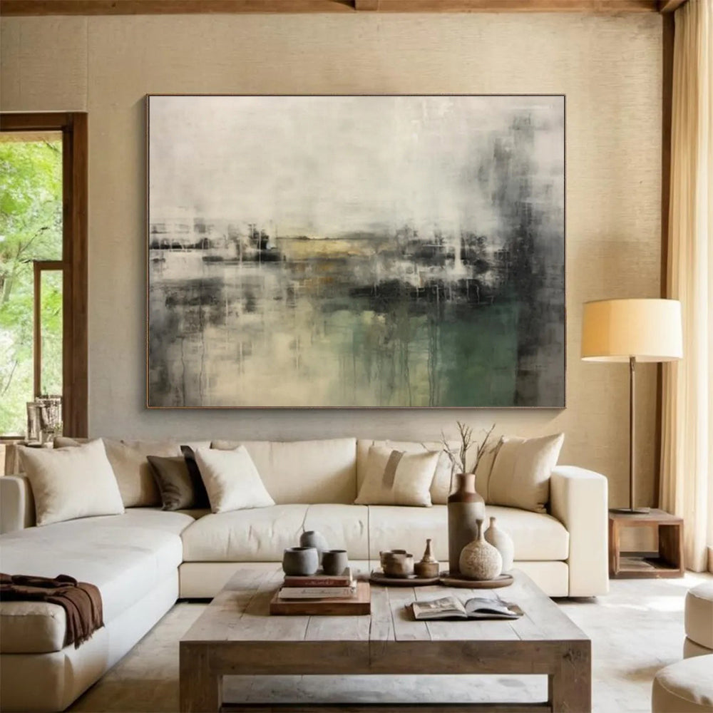 Muted Tones Abstract Landscape Painting On Canvas DKH319