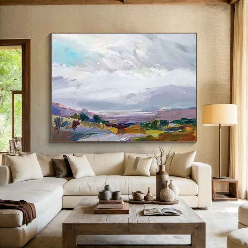 “Colorful Landscape Impression” Impressionist Oil Painting On Canvas DKH442