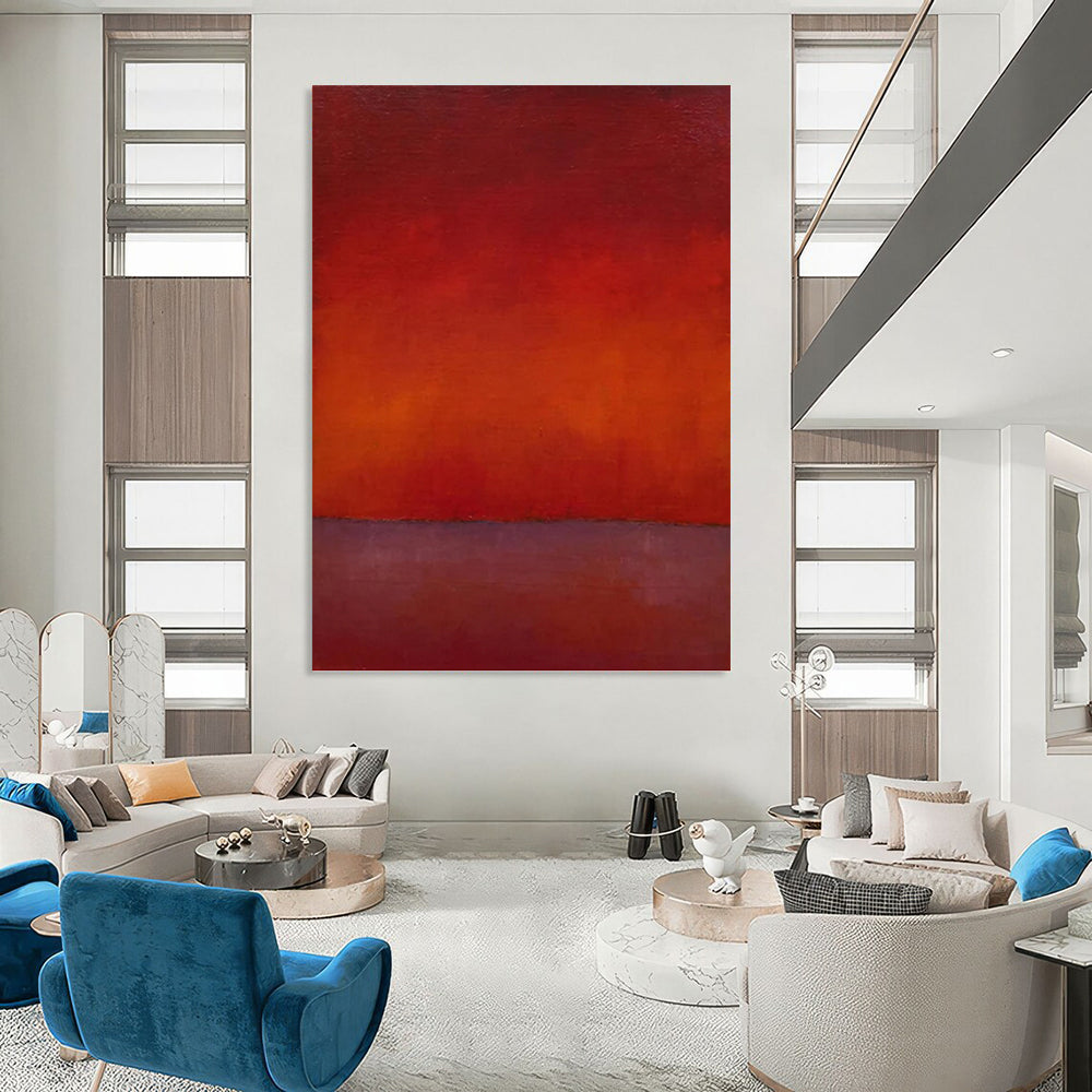 “Red & Purple Gradient Layers” - Gradient Color Field Painting On Canvas DKH1615