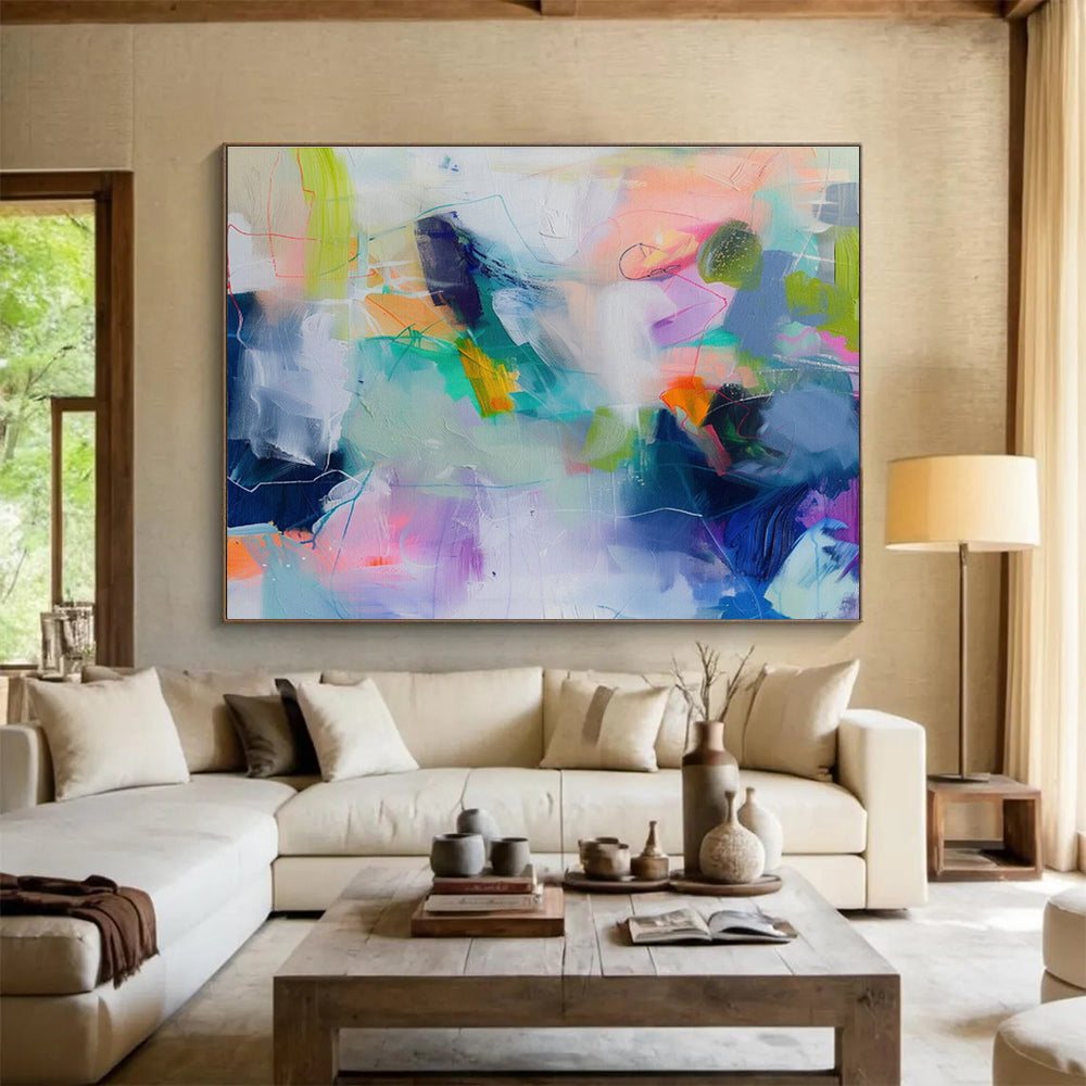 “Colorful Abstract Fusion” Abstract Acrylic Painting On Canvas DKH497
