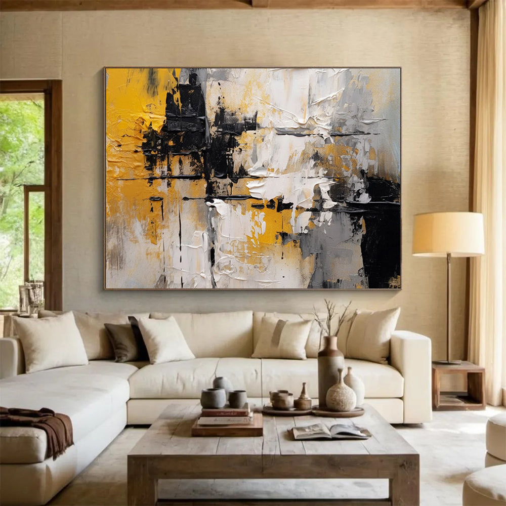 “Bold Color Block Abstraction” Modern Textured Painting On Canvas DLZ085