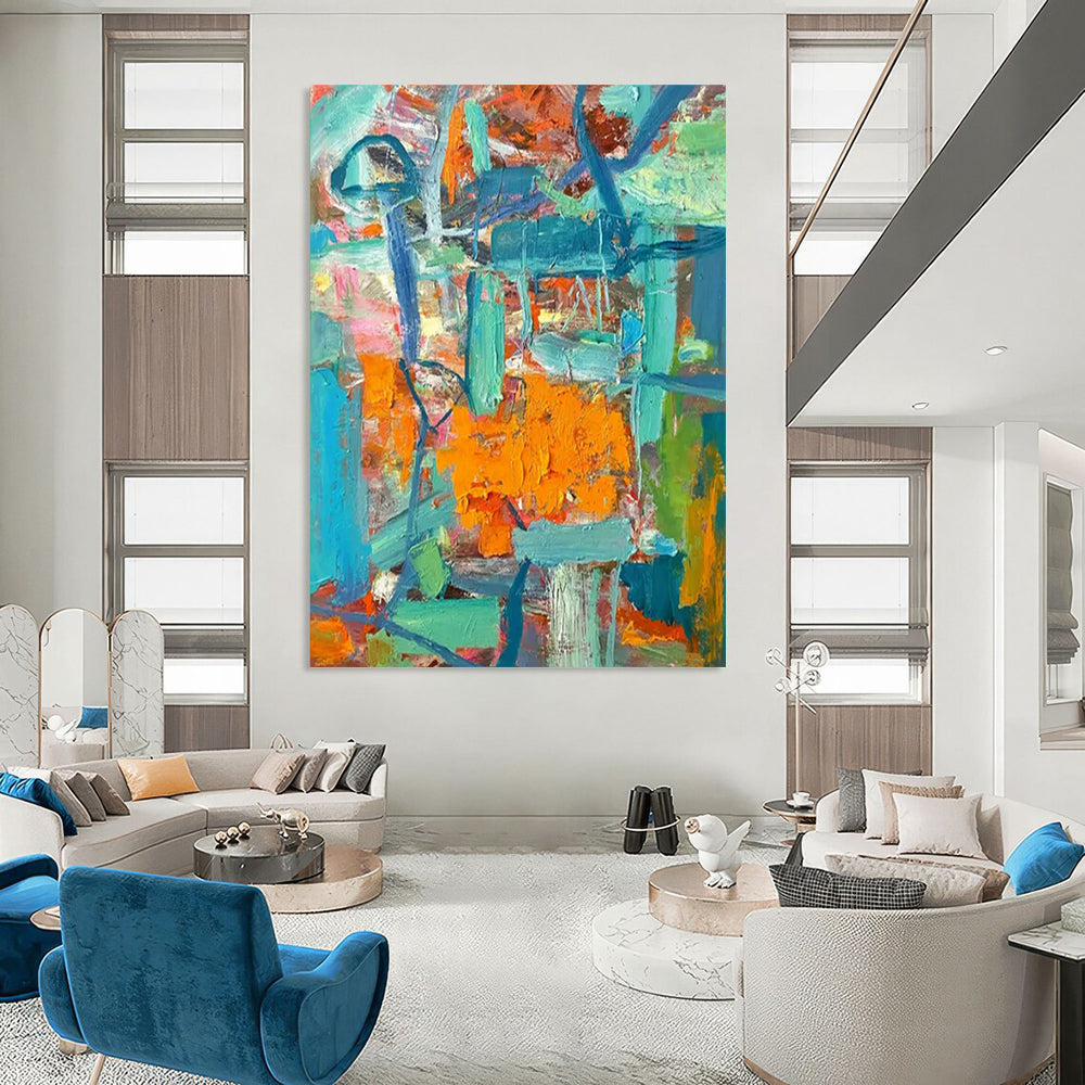 Colorful Abstract Chaos - Expressionist Abstract Painting On Canvas CT2291