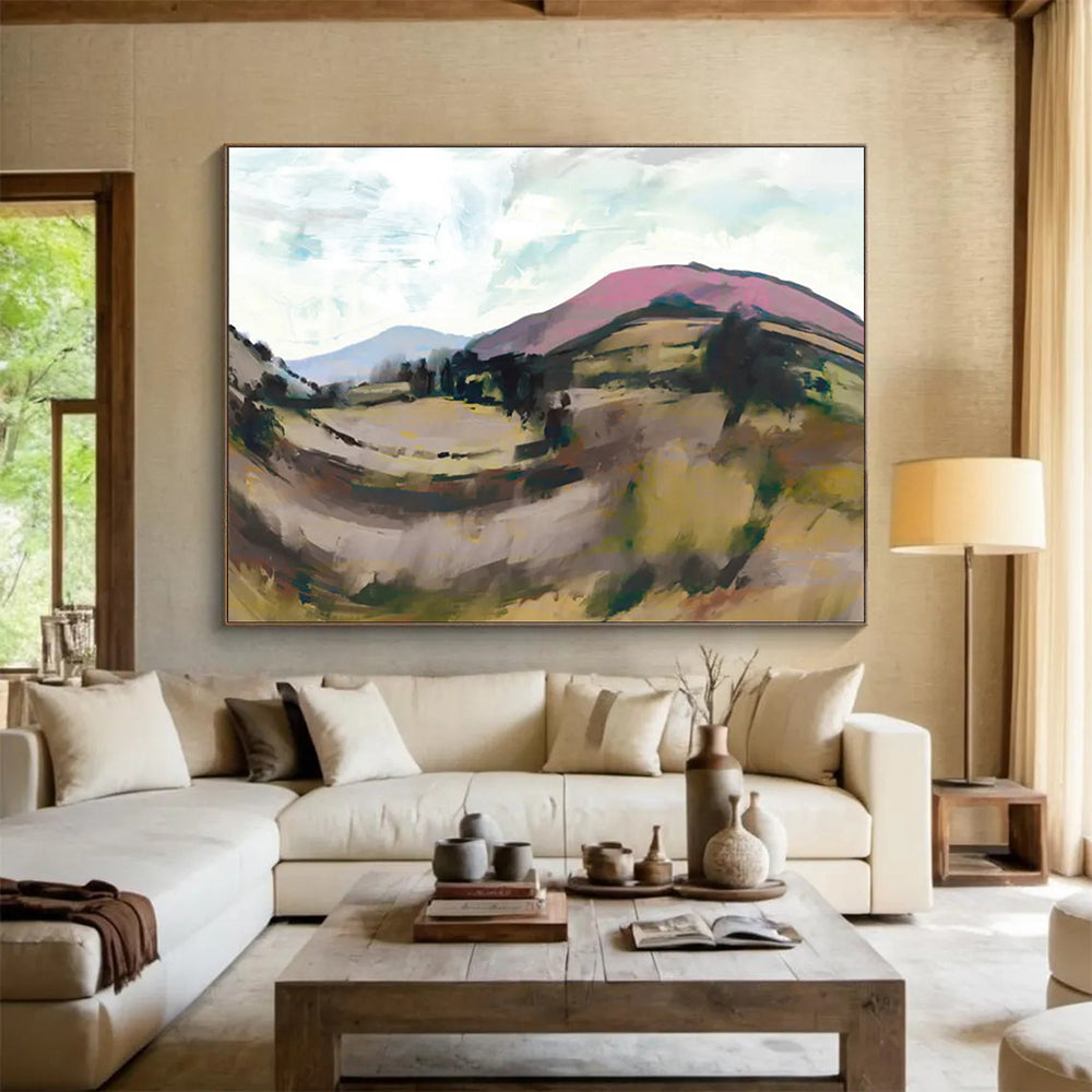 “Colorful Rolling Hills” Post - Impressionist Oil Painting On Canvas DLZ126