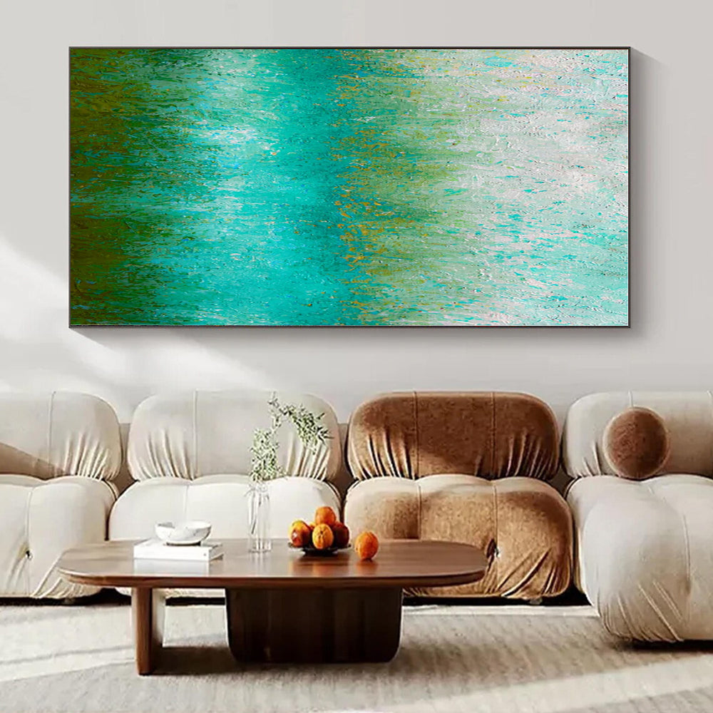 Green - Blue Gradient - Abstract Landscape Oil Painting CT1235
