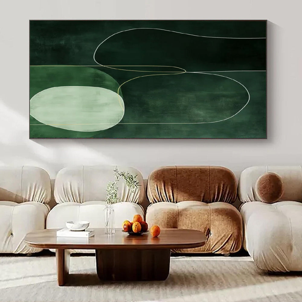 “Green - Toned Abstract” ,Abstract Minimalist Acrylic Art CT0951