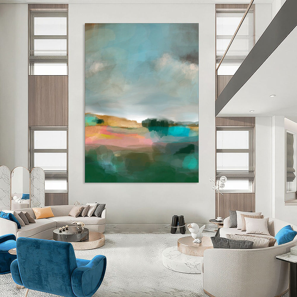 “Colorful Abstract Landscape” - Contemporary Landscape Painting CT2001