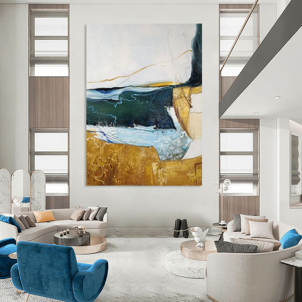 “Seascape - Inspired Abstract” - Abstract Painting On Canvas CT2337