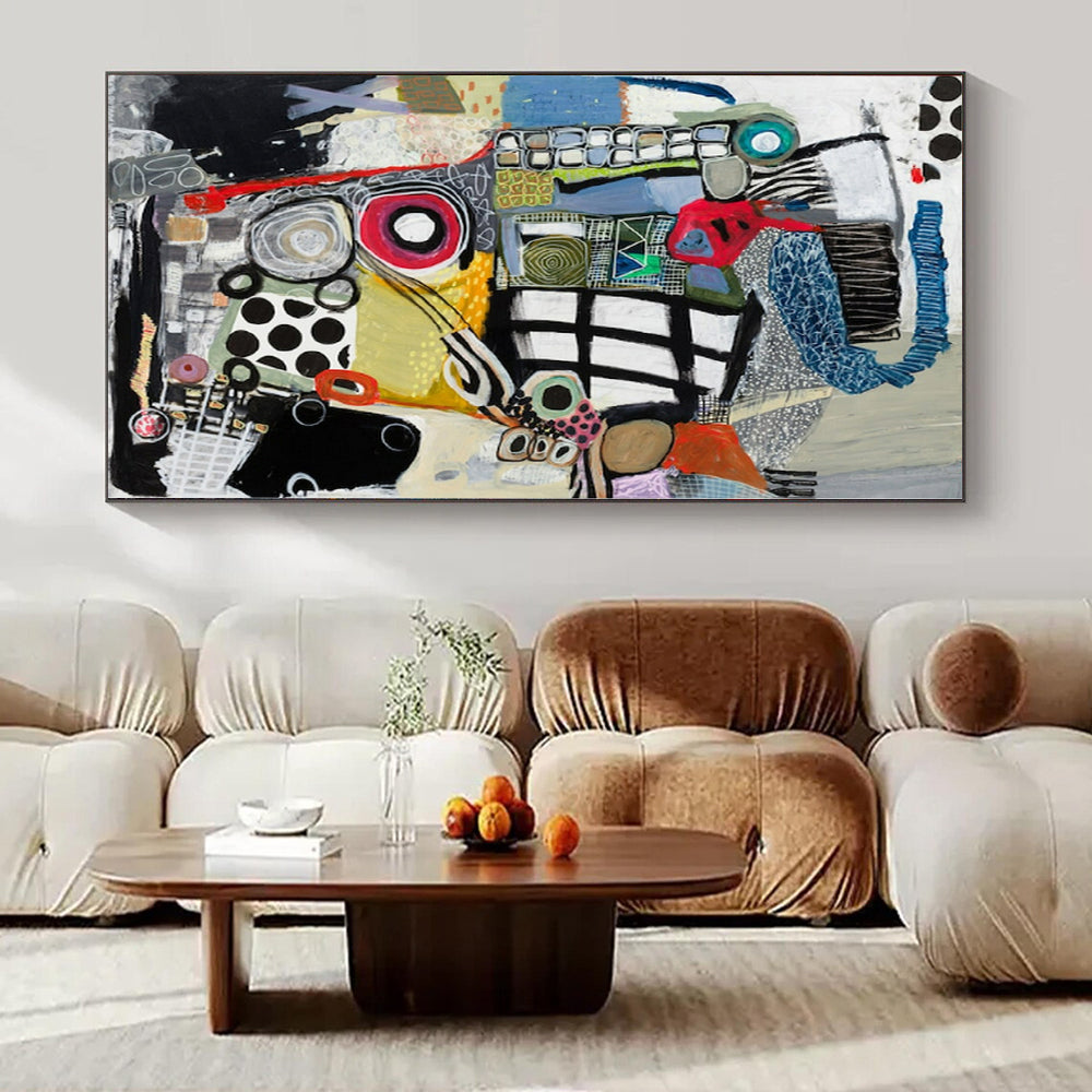 “Eclectic Colorful Abstract Collage” – Mixed - Media Abstract Art CT1172