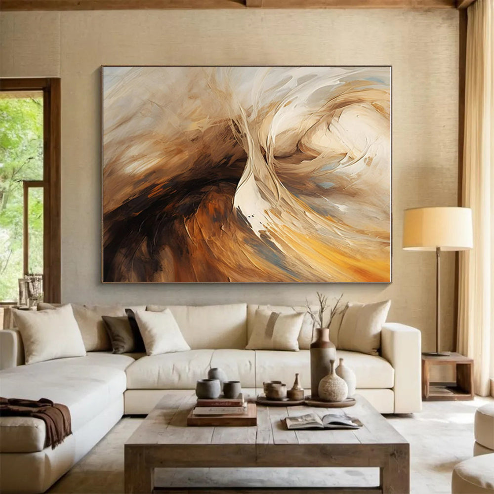 “Beige - Brown Abstract Figure” ,Abstract Figurative Painting CT0819