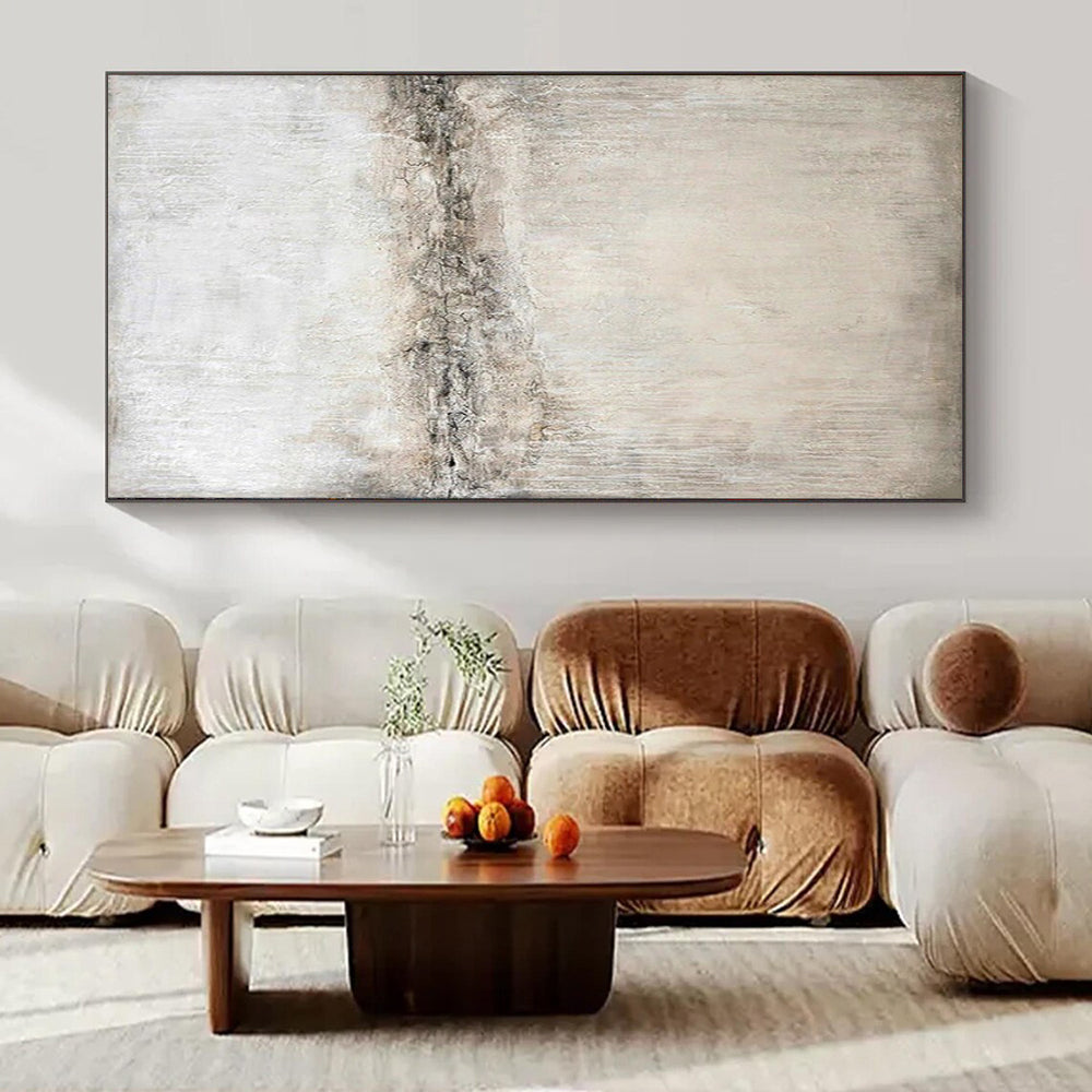 “Pure White & Light Gray Minimalist” – Abstract Minimalist Art CT0966