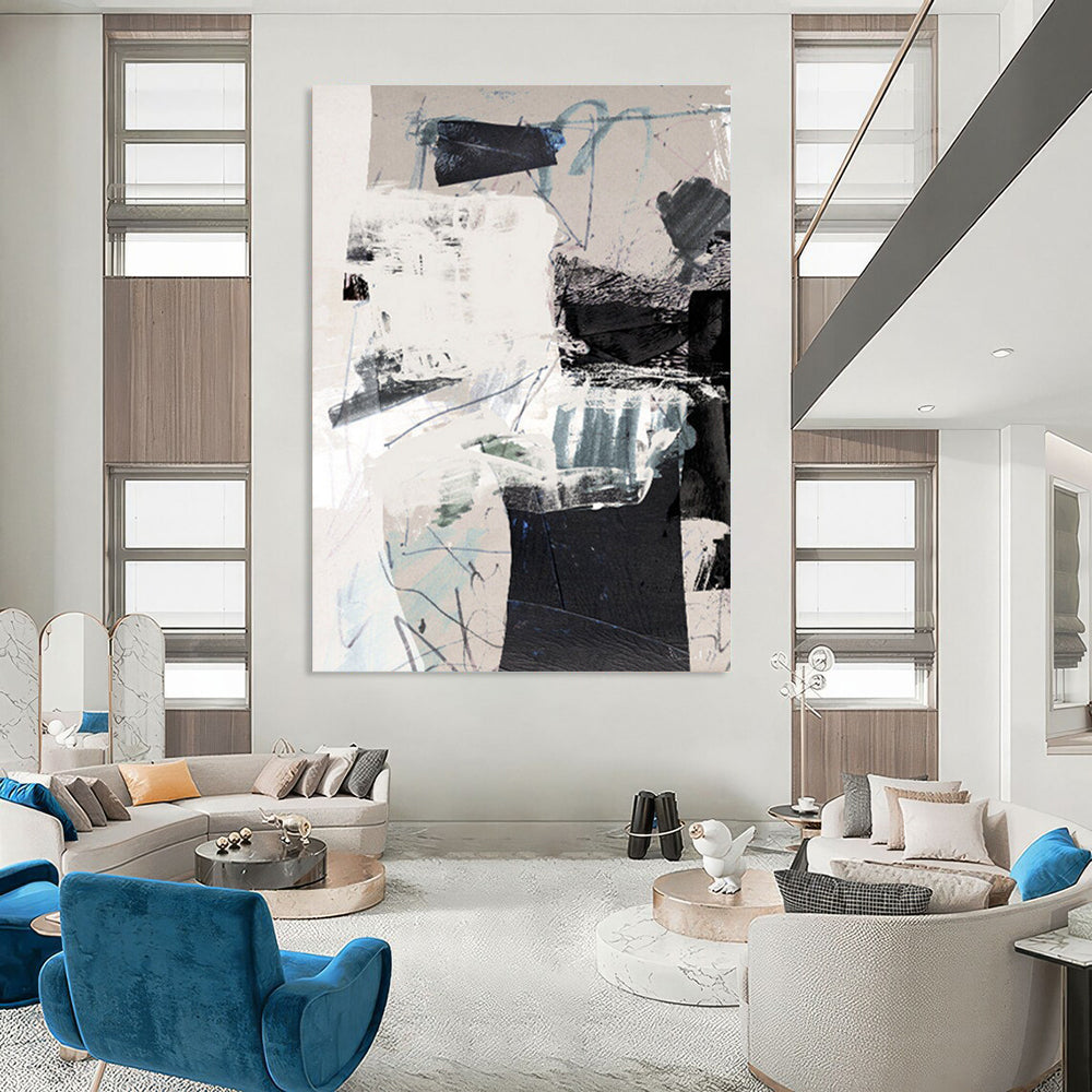 “Collage - Style Abstract” - Mixed - Media Collage Abstract Painting On Canvas DTP194