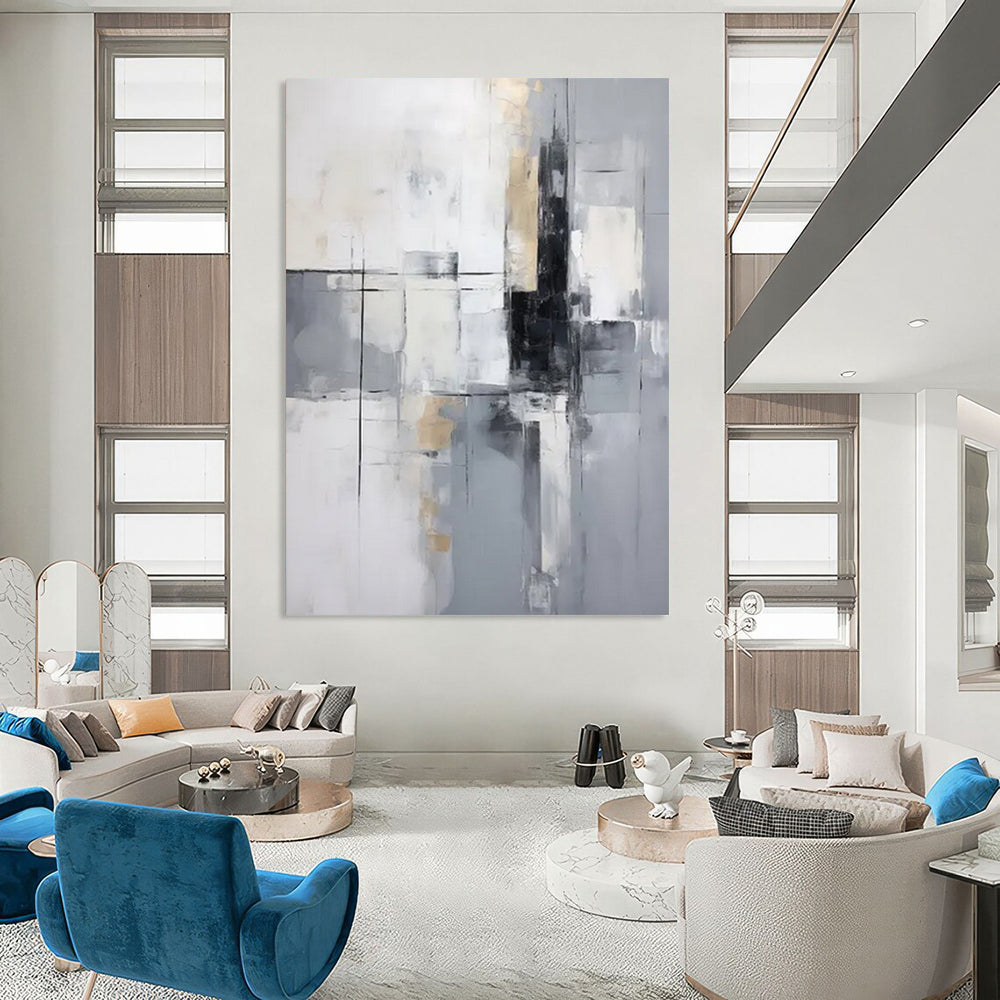 “Neutral Geometric Abstraction” - Minimalist Abstract Painting On Canvas DTP138