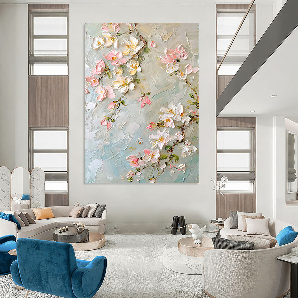 “Textured Blossom Branches” – Impasto Floral Oil Painting CT2067