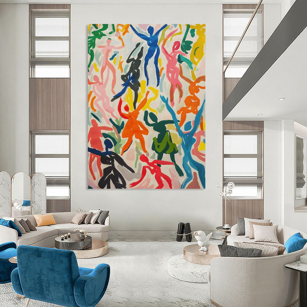 Colorful Dancing Figures - Expressionist People - Themed Painting On Canvas CT2257