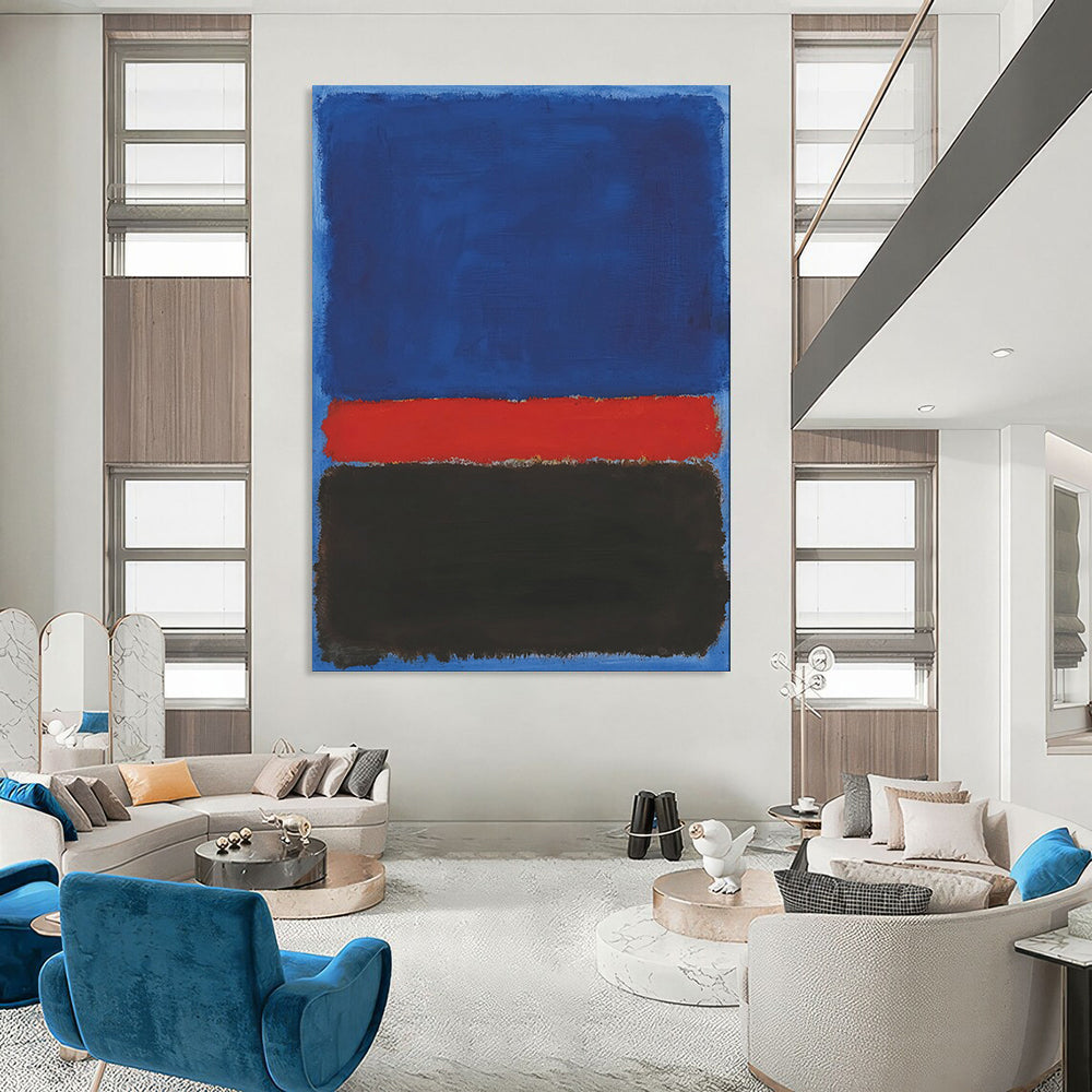 Blue Red and Black Layers Rothko - Inspired Color - Field Art CT1954