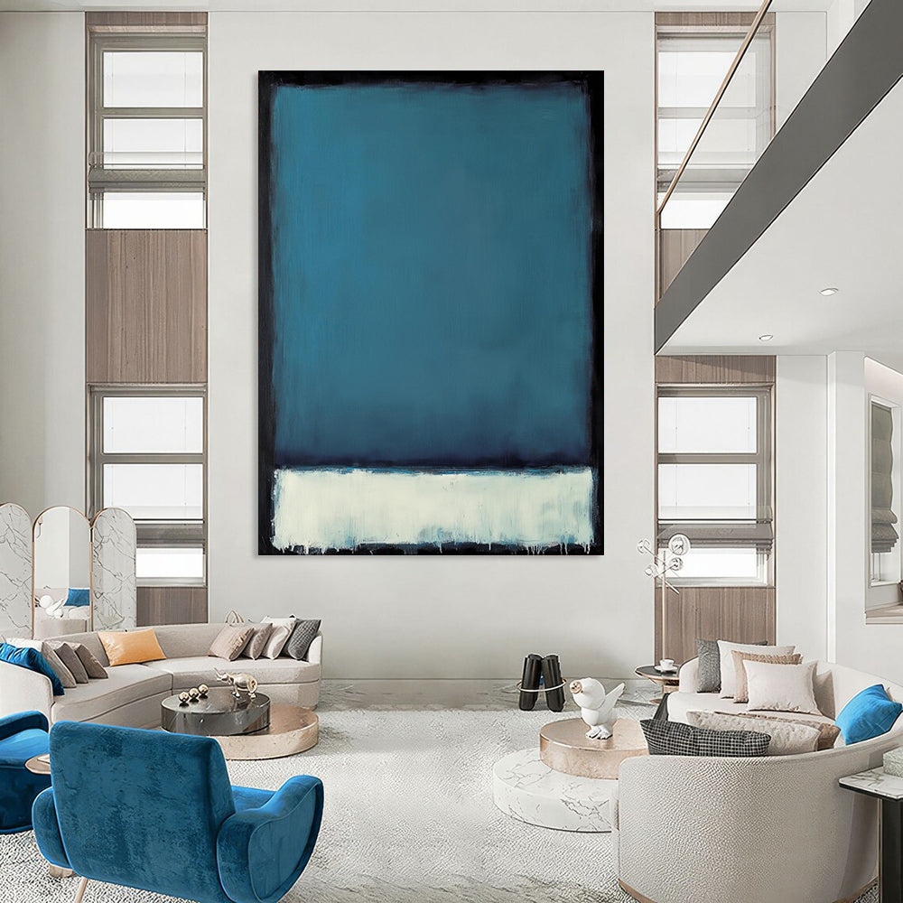 Blue and White Field Minimalist Color Block - Abstract Color - Field Painting CT1953