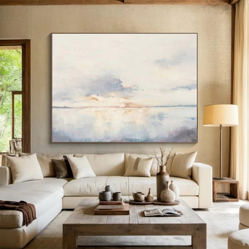 “Soft Sunset Abstract” Abstract Landscape Painting On Canvas DKH415