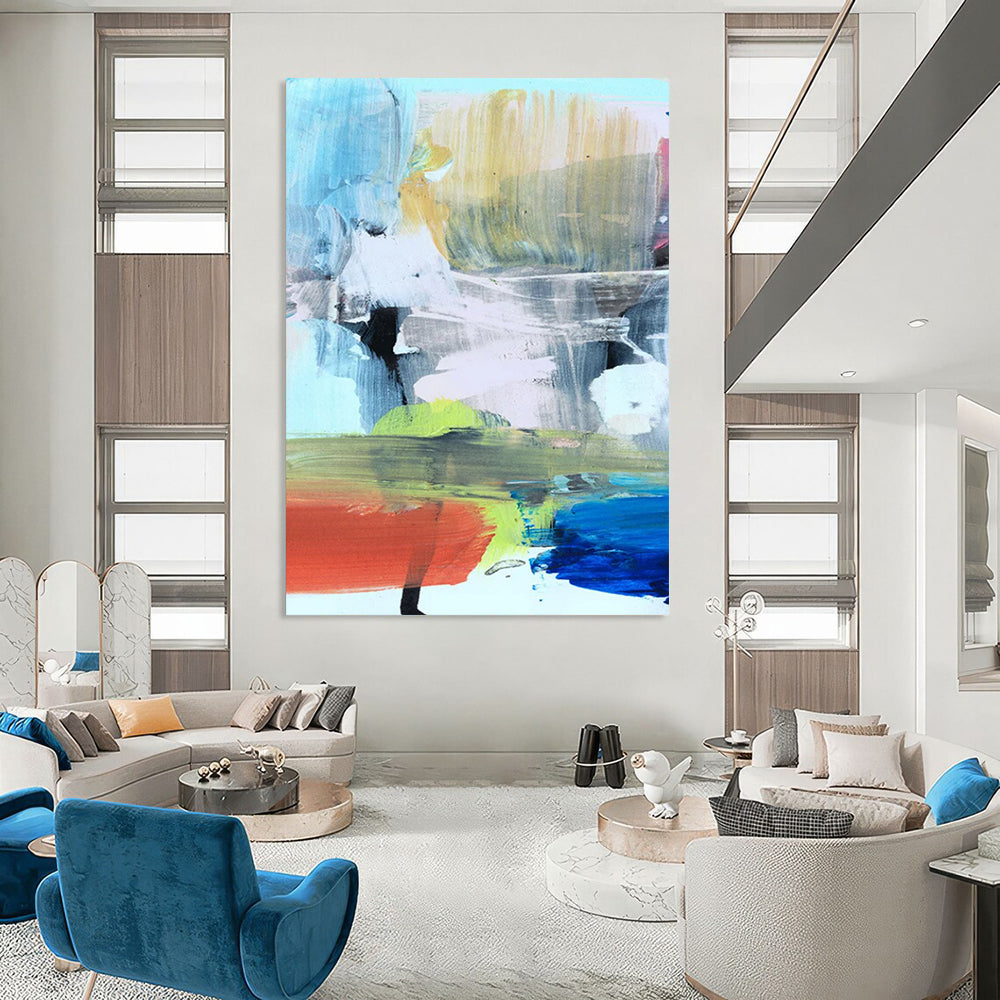 “Vibrant Color Block Abstraction” - Abstract Expressionist Painting On Canvas DTP175