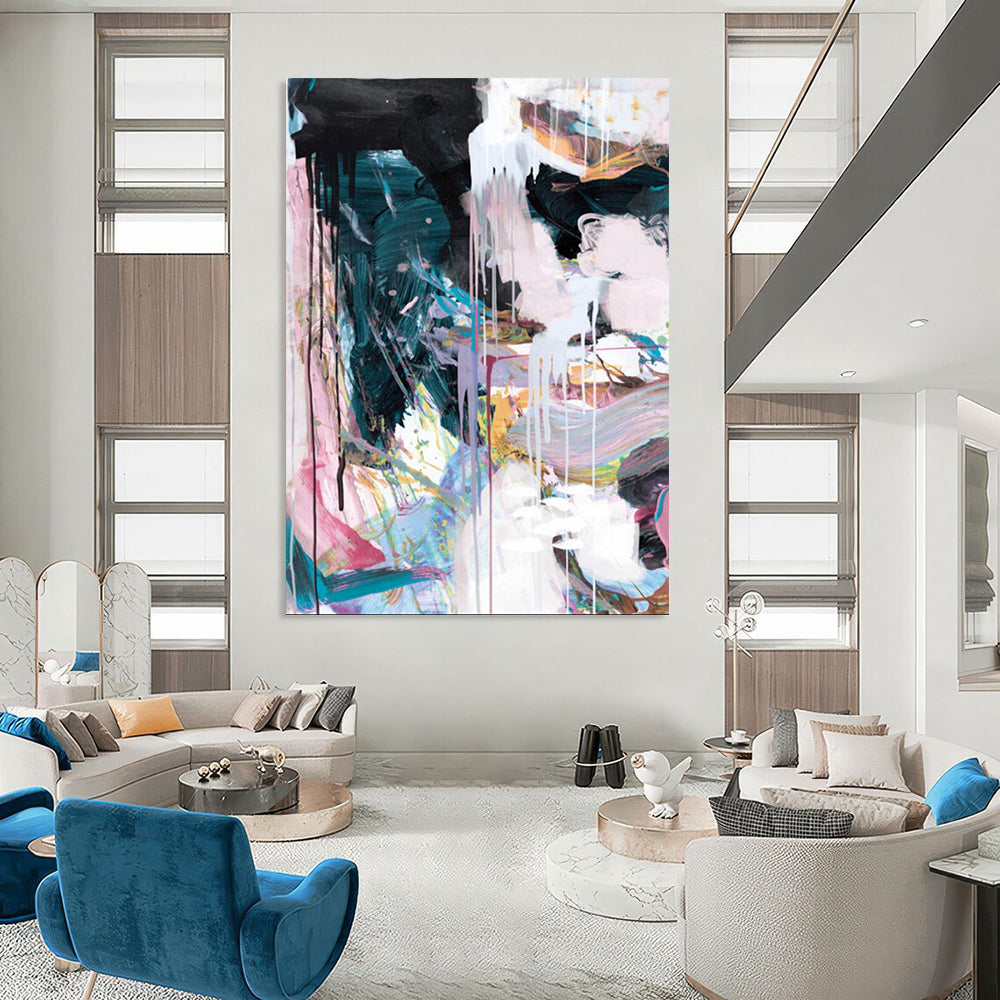 “Colorful Dripping Abstract” - Vivid Mixed - Color Dripping Painting On Canvas DTP191