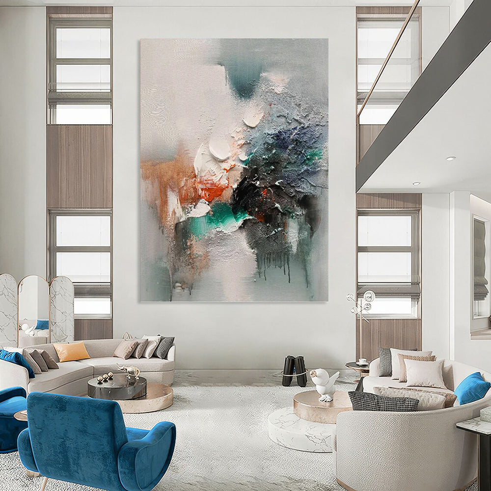 “Textured Abstraction” - Multicolor Textured Abstract Painting On Canvas DKH1572
