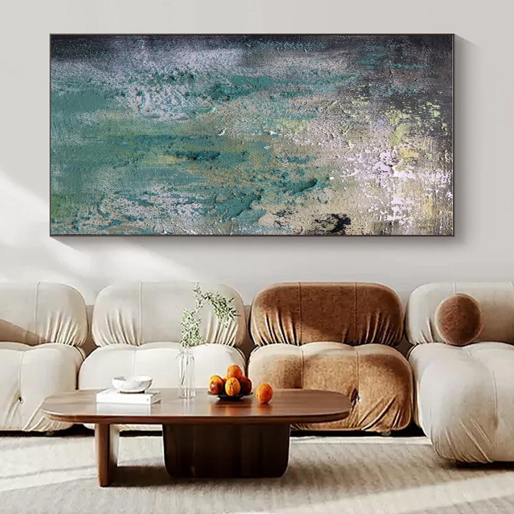 Green, Blue & Grey Textured Layers - "Weathered Walls" - Abstract Textured Painting CT1472