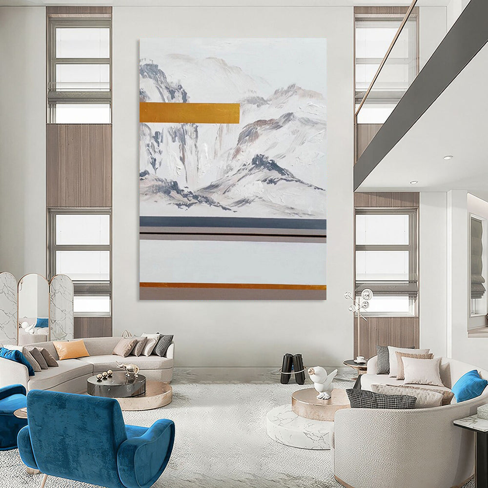 “Minimalist Mountainscape” - Minimalist Landscape Painting On Canvas DTP045
