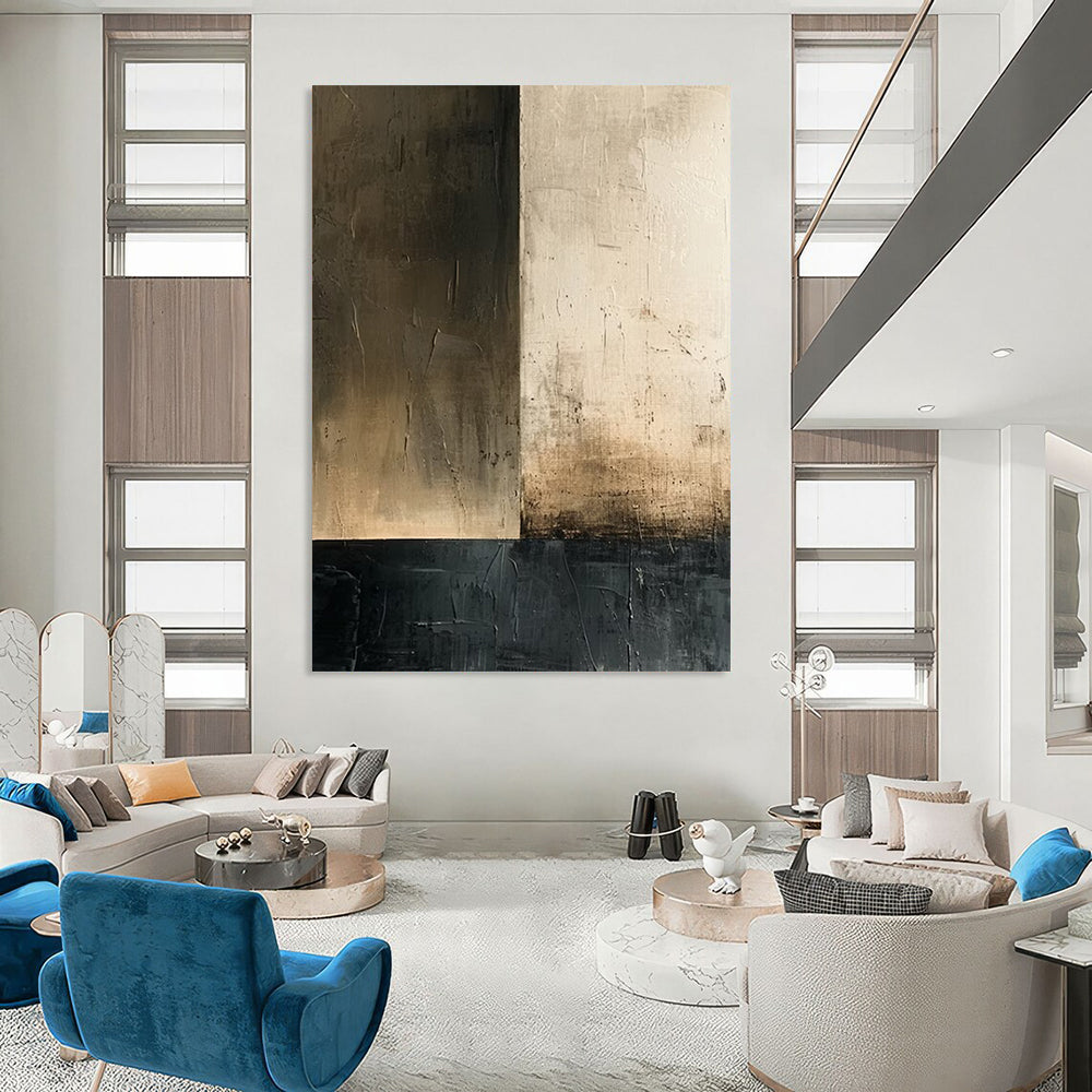 “Neutral Tonal Divide” - Abstract Minimalist Painting On Canvas DTP016