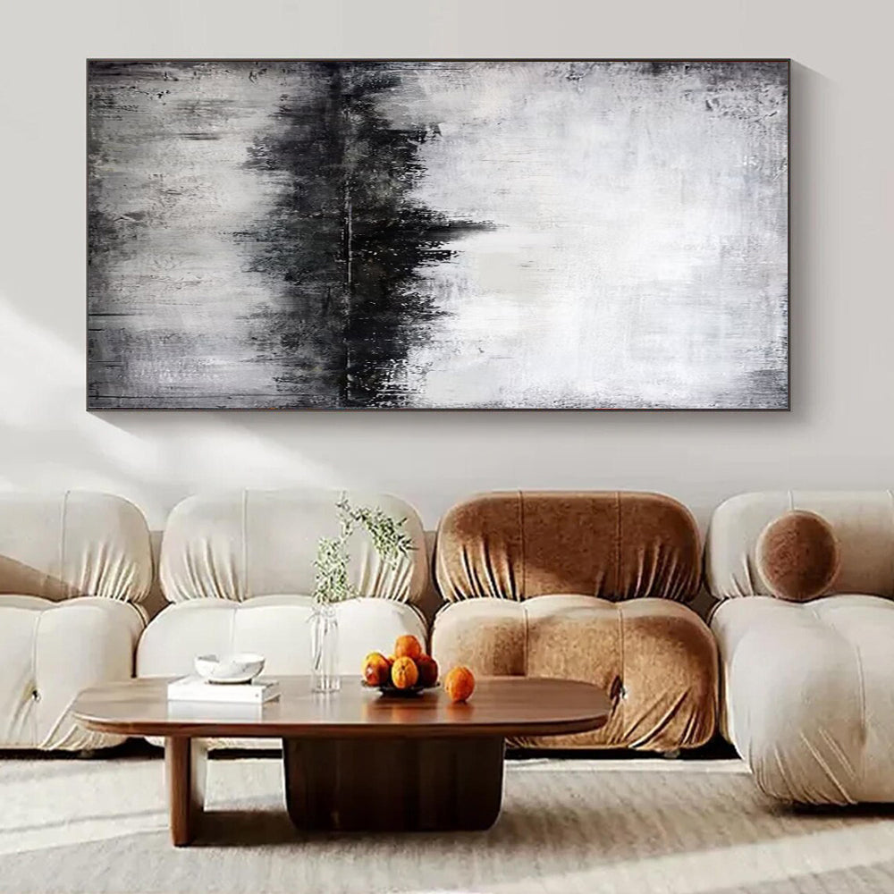 “Black - White Abstract Landscape” – Abstract Landscape Painting CT1147