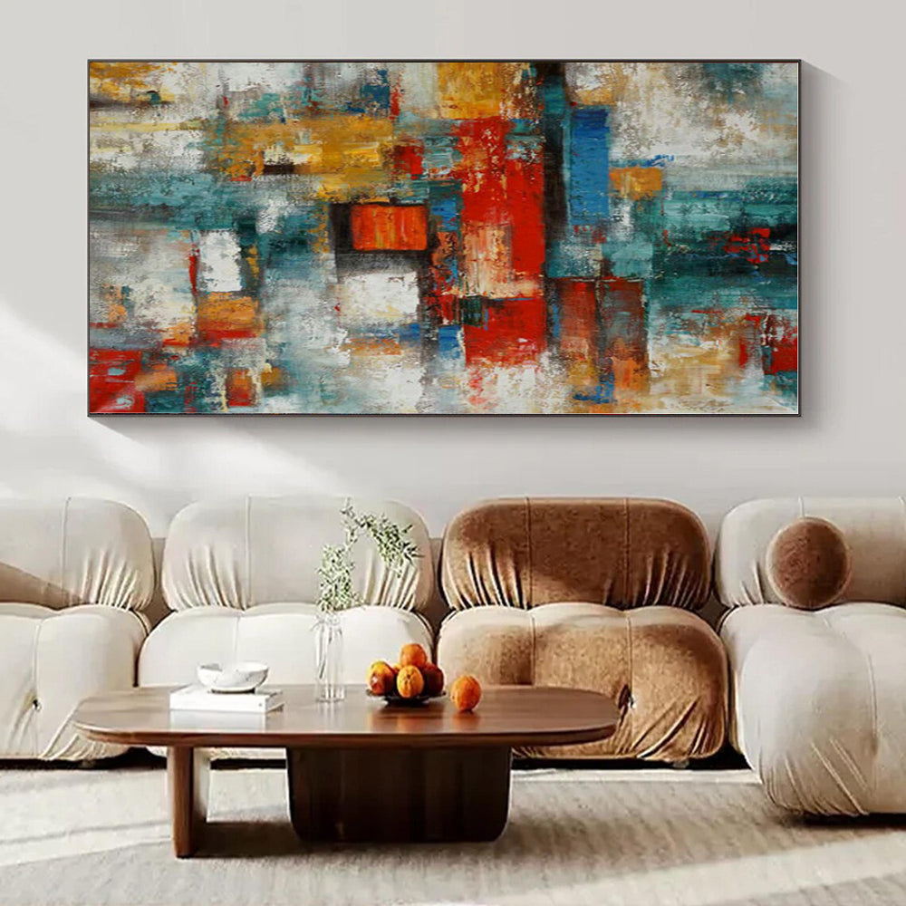 Colorful Geometric Abstract - Cubist - inspired Acrylic Painting CT1395