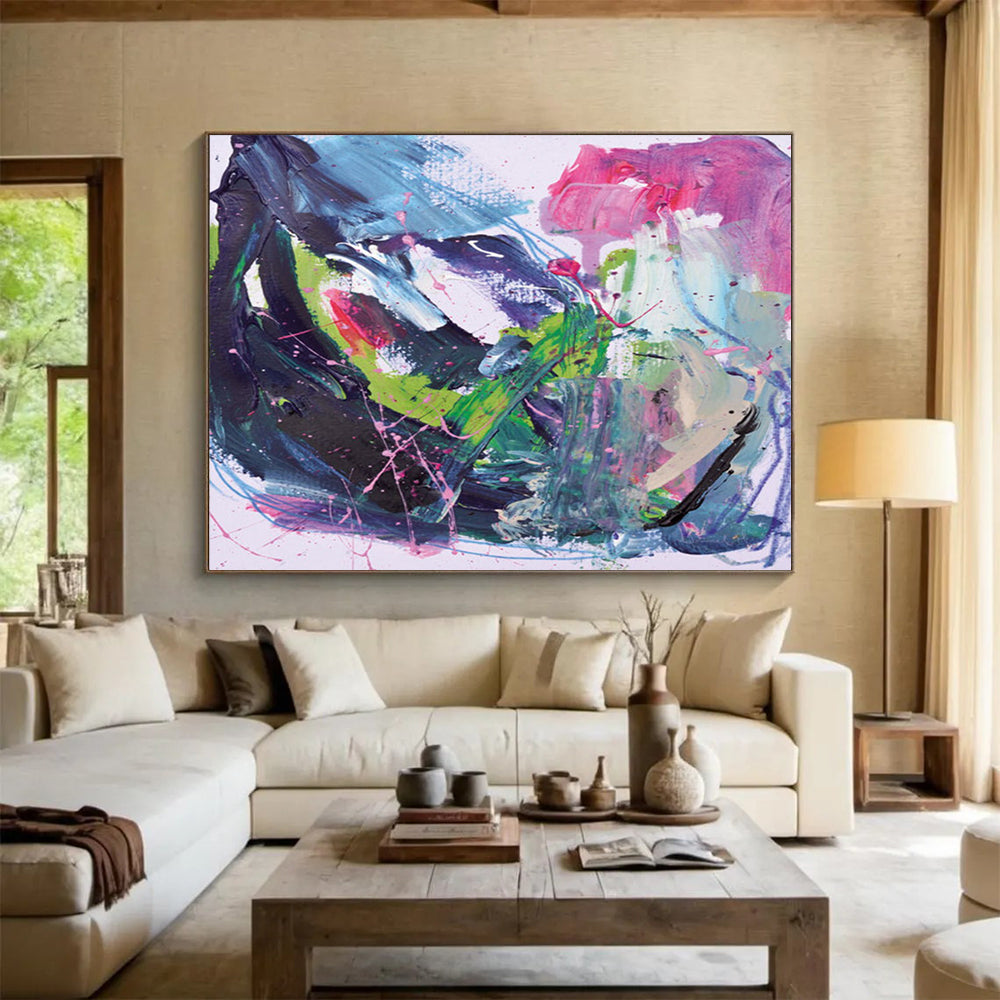 “Vibrant Color Explosion” Abstract Acrylic Painting On Canvas DLZ131