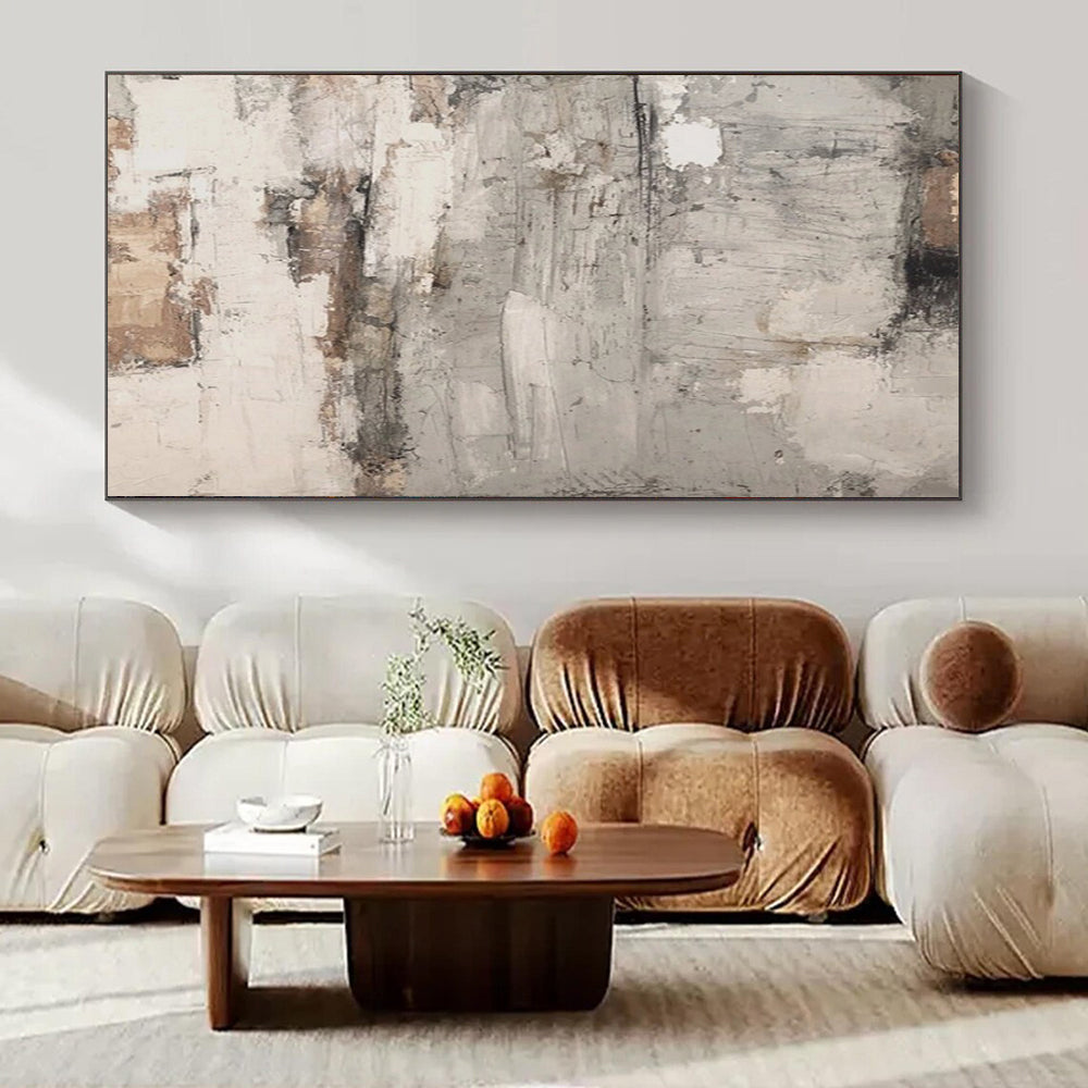 “Gray - White & Brown Fragmented Textures” – Abstract Fragmented Art CT0972