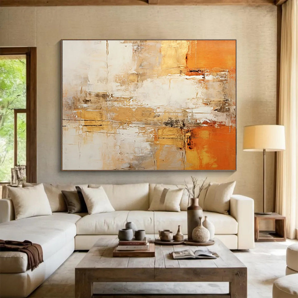 “Earthy Tones Abstract Composition” Abstract Painting On Canvas DLZ096