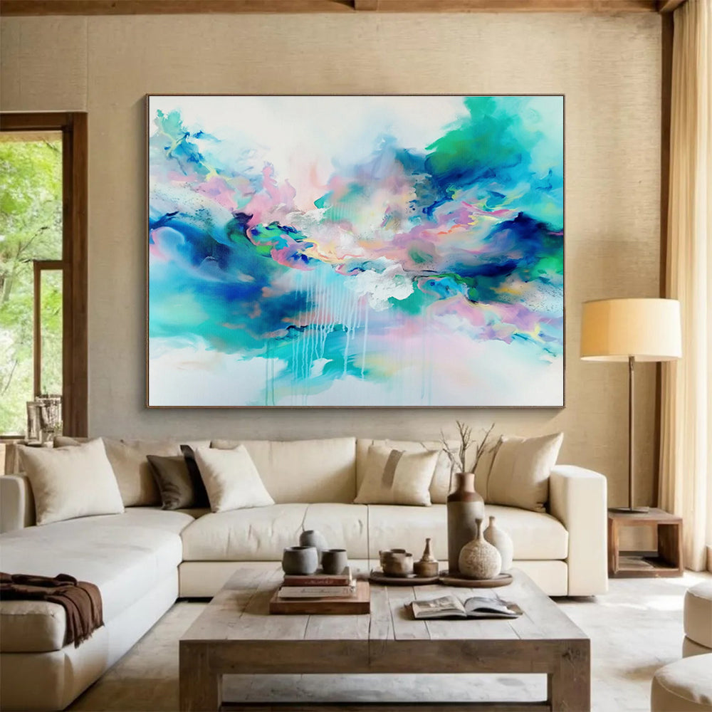 “Dreamy Color Clouds” Abstract Acrylic Painting On Canvas DKH486