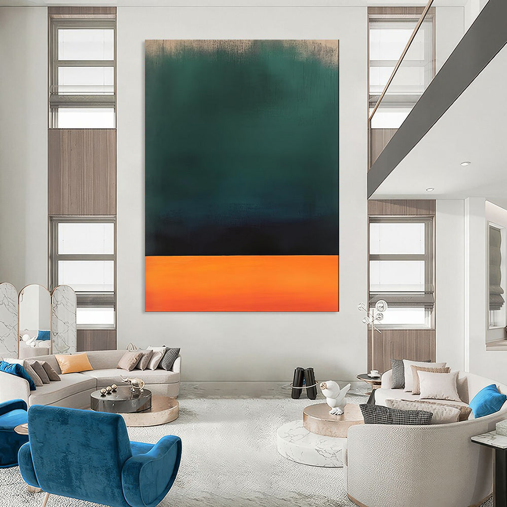 “Green - Black - Orange Gradient” - Color Field Art with a Twist CT1950
