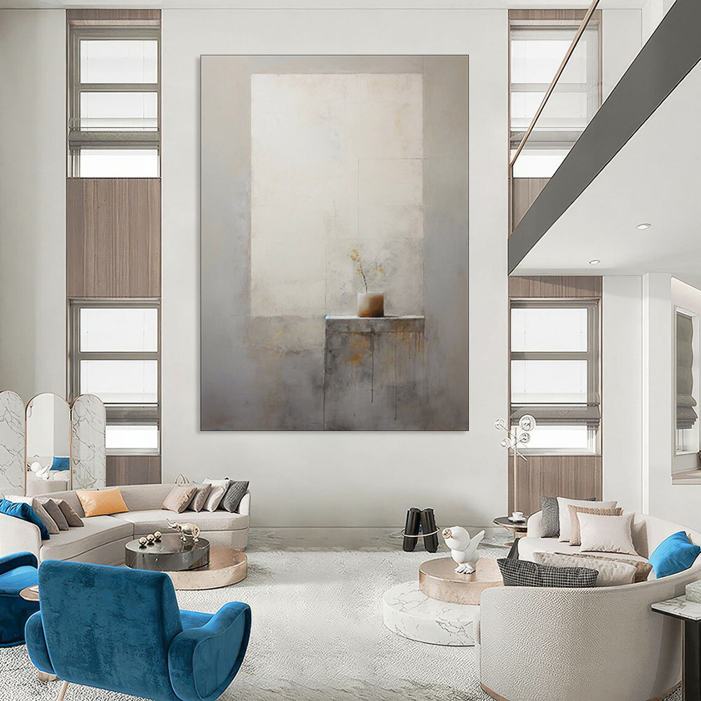 “Minimalist Vase and Wall” - Minimalist Still Life Painting CT1989