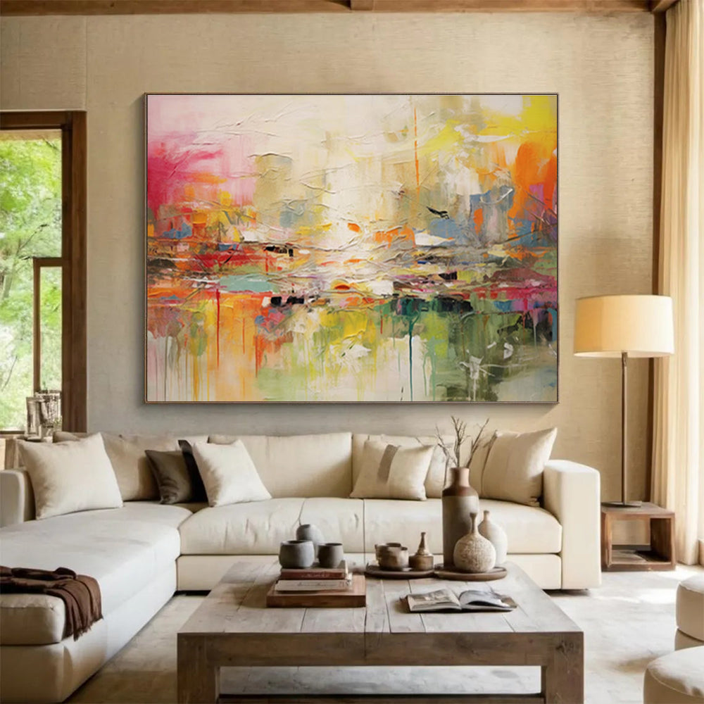 Abstract Colorful Landscape Painting On Canvas DKH688